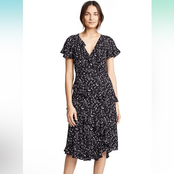 NWT Joie Orita Ruffle Dress in Caviar - Picture 1 of 11